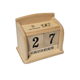 Drewniany kalendarz z grawerem